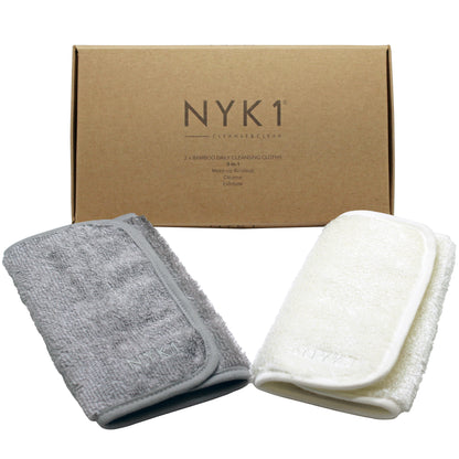 NYK1 Bamboo Face Cloth Flannels Pack of 2 Makeup Remover Washcloth