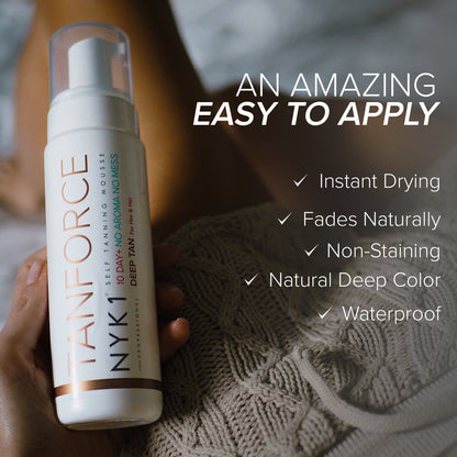 NYK1 TanForce Tan Invisible Body and Face Tanning Foam Mousse