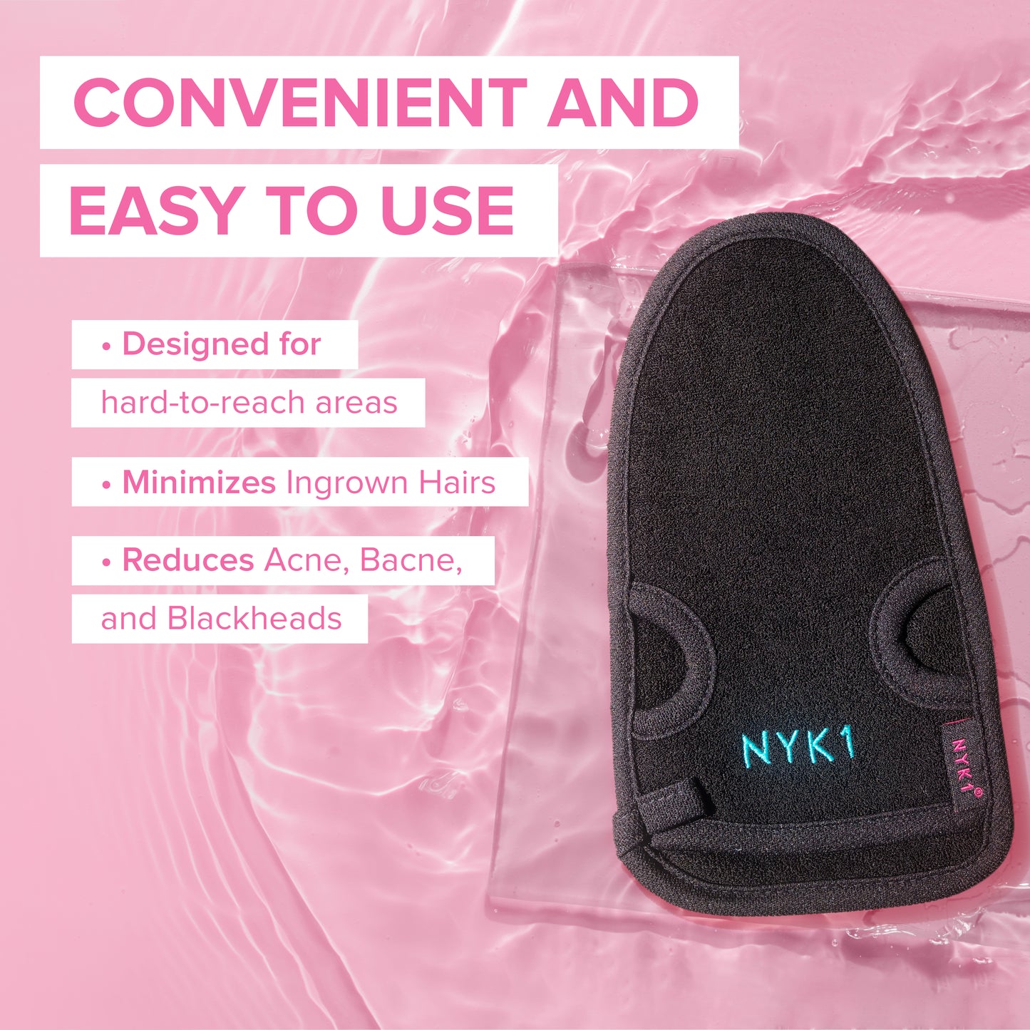 NYK1 Exfolimitt Spa Mitt (Black / Pink)