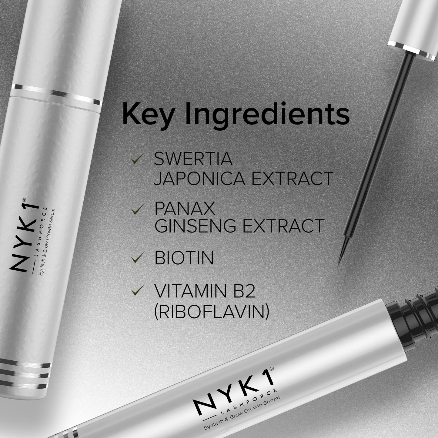 NYK1 LashForce Eyelash Growth Serum for Longer, Thicker & Fuller Lashes. 4-6 month usage