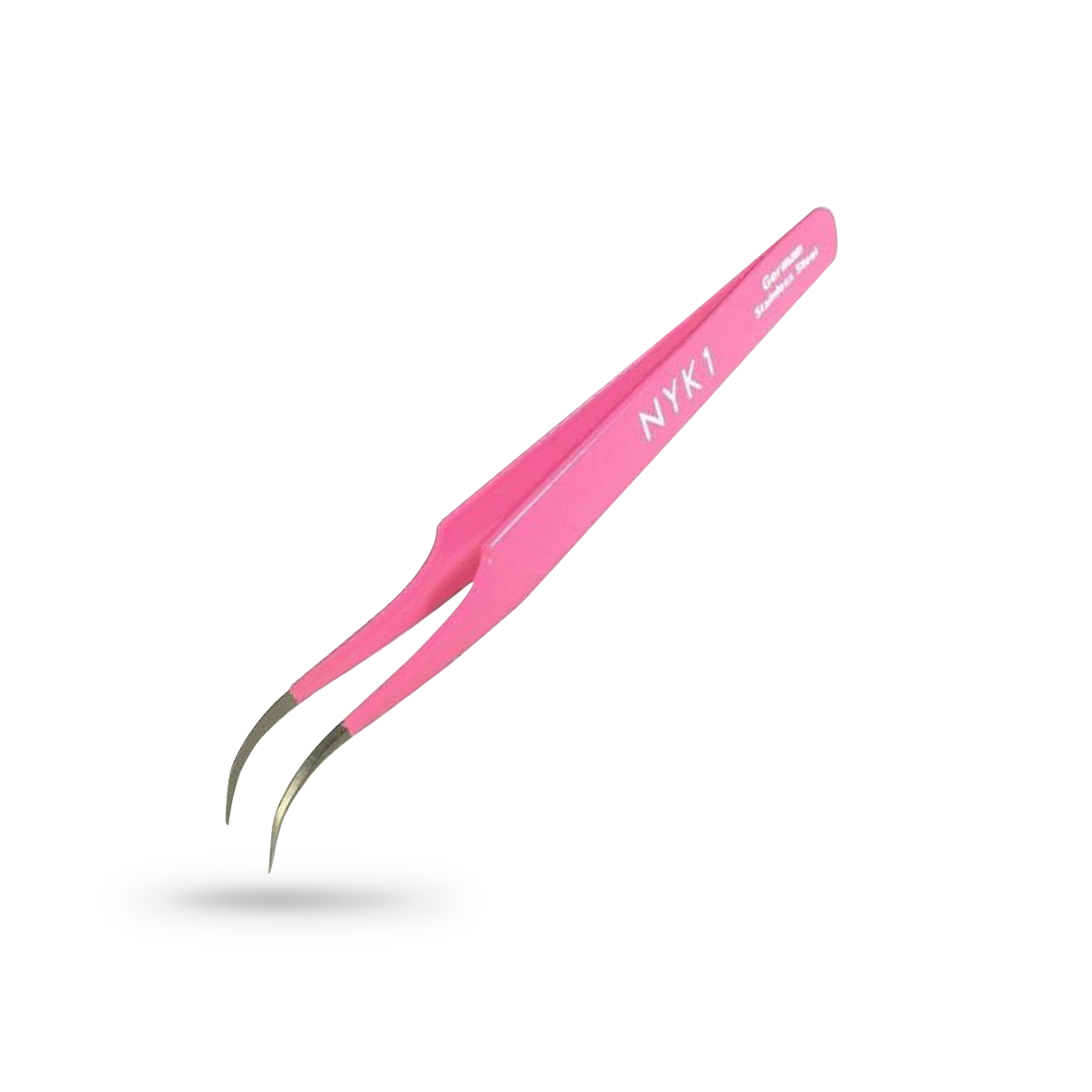 NYK1 Curved Tweezers (Silver/Pink)