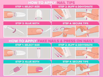 NYK1 Salon Professional Nail Tips (Natural / White)